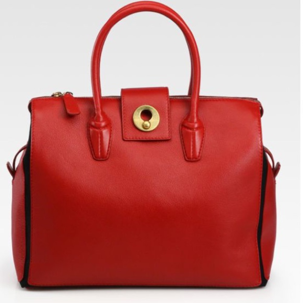 YSL Muse Two Cabas Red Shopper Tote -💯 Authentic